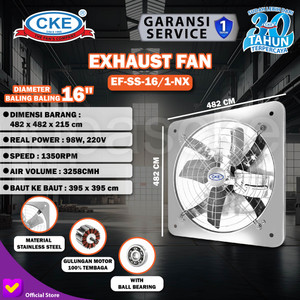 CKE Exhaust Fan Stainless EF-SS-16/1-NX 16 Inch Kipas Angin Dinding