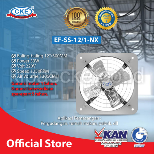 CKE Exhaust Fan Stainless EF-SS-12/1-NX 12 Iinch Kipas Angin Dinding