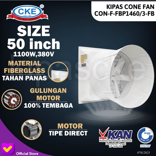 KIPAS CONE FAN 50" 3 Phase 1.1KW Alat Ternak Ayam Unggas Kipas Kandang