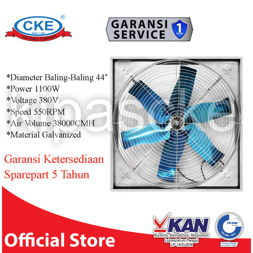 Wall Fan 44 inch Blower Kandang Kipas Industri CKE