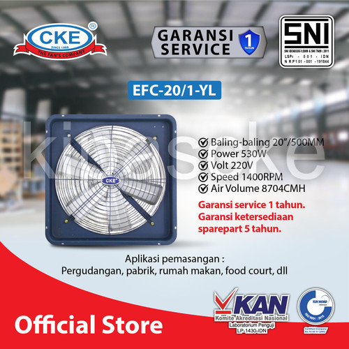 Exhaust Fan CKE EFC 20 Inch 220V Exhaust Dinding Eksos Blower Gedung