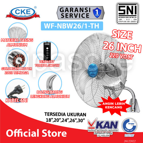 Kipas Angin DInding 26 Inch Kipas Tembok Kipas Industri Wall Fan CKE