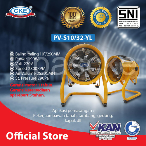 CKE Portable Ventilator PV-S10 32 10 Inch Ventilator Blower Kipas