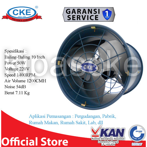 Drum Fan CKE DFL-EX10 10 Inch Blower Tabung Blower Gedung Eksos Drum