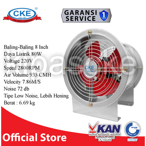 CKE Axial Fan AFD-STD-FAC-20Y-2-GS 8Inch Drum Axial Drum Blower Gedung