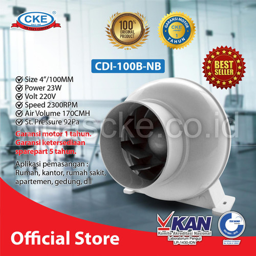 Duct Inline CKE CDI-100B-NB 4 Inch Inline Fan Duct Fan Blower Hisap