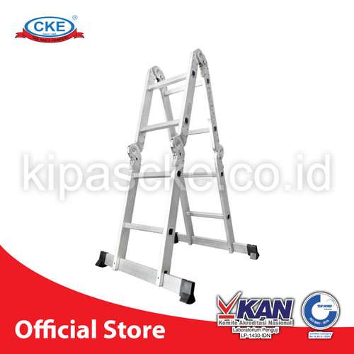 Ladder Tangga Lipat M402 8 Step Silver Bentuk A 1.2 Meter Aluminium En