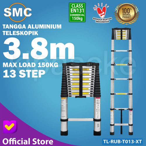 Tangga Lipat Aluminium Teleskopik 3.8M Single Telescopic Ladder 3.8 M