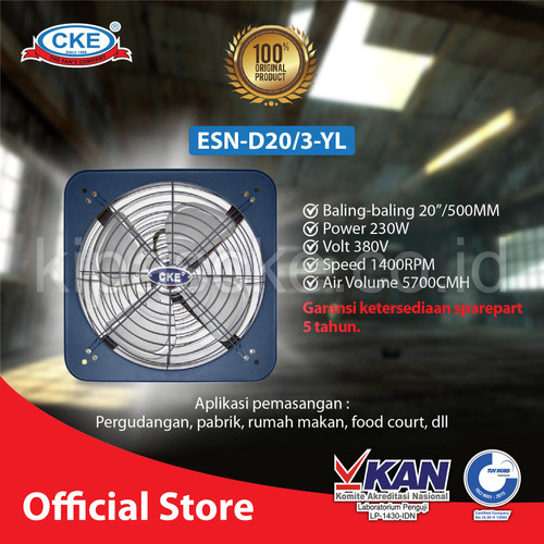 Exhaust Fan CKE Standard DBN 20 Inch 380V Fan Industri Toilet Eksos