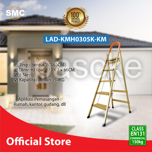 Ladder Tangga Lipat KMH0305K 5 Step Gold Bentuk A 1.6 Meter Aluminium