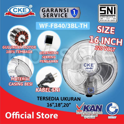 Wall Fan CKE FB-TH 16 Inch Kipas Angin Dinding Tembok Rumah Sejuk