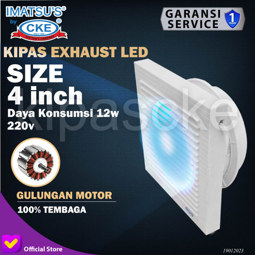 Exhaust Fan Imatsu APC10K With LED 4 Inch Rumah Toilet Dapur Eksos