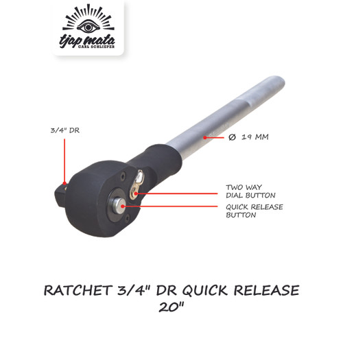 TJAP MATA / CAP MATA Gagang Kunci Sok Rachet / Ratchet 3/4" DR 20" QR