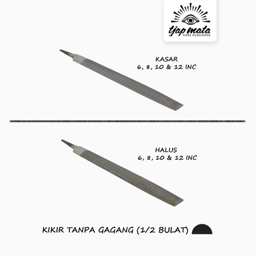 TJAP MATA / CAP MATA Kikir 1/2 Bulat, (Tanpa Gagang)