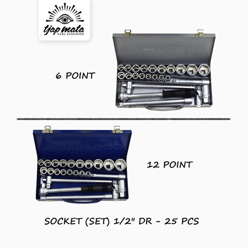TJAP MATA / CAP MATA Socket (SET-25 PCS) 1/2" DR | Metric - (CR - V)