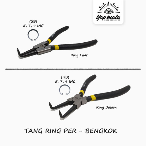 TJAP MATA / CAP MATA Tang Ring Per / Snap Ring (Bengkok)