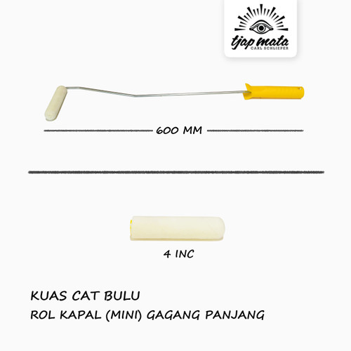 TJAP MATA / CAP MATA Kuas Cat Bulu Rol Kapal 4" (Kecil)