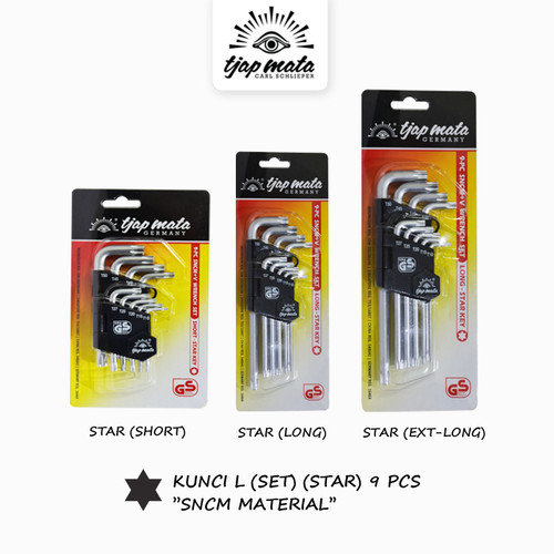 TJAP MATA / CAP MATA Kunci L (SET-9 PCS - STAR) SNCM SNCM+V