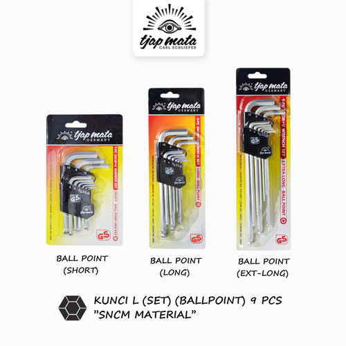 TJAP MATA / CAP MATA Kunci L (SET-9 PCS - BALLPOINT) SNCM+V