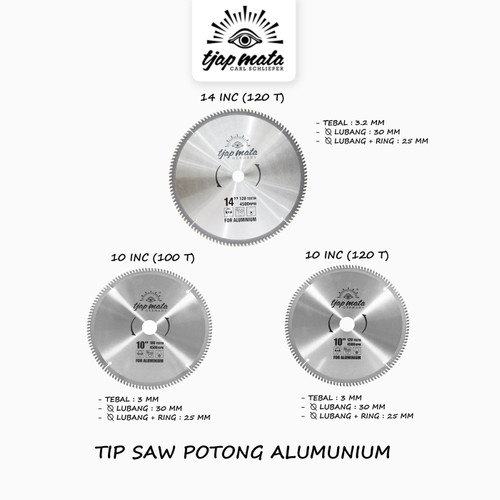 TJAP MATA / CAP MATA Gergaji TCT / TIP SAW / (For Alumunium)