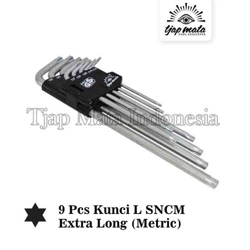 TJAP MATA / CAP MATA Set 9 Pcs Kunci L SNCM - Star Extra Long (Metric)