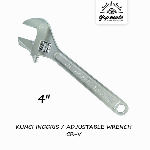 TJAP MATA / CAP MATA Kunci Inggris / Adjustable Wrench 4" CR-V (Mini)