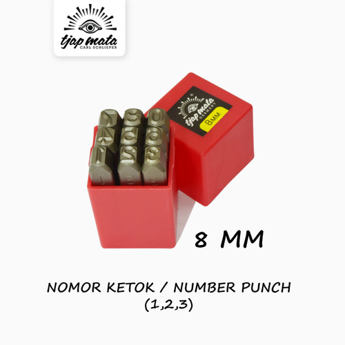 TJAP MATA / CAP MATA Nomor / Angka Ketok / Number Punch 8 MM