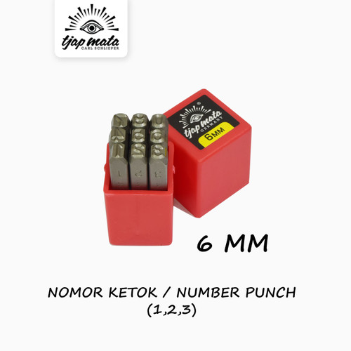 TJAP MATA / CAP MATA Nomor / Angka Ketok / Number Punch 6 MM