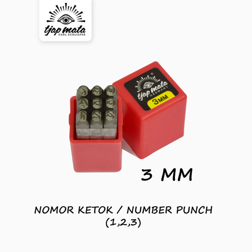 TJAP MATA / CAP MATA Nomor / Angka Ketok / Number Punch 3 MM