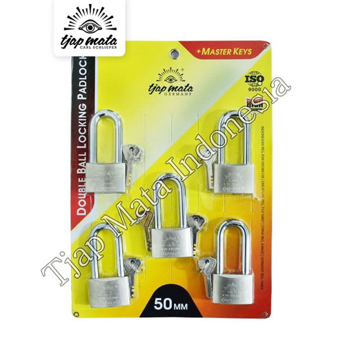 TJAP MATA / CAP MATA Gembok 50 MM (5 Pcs), Leher Panjang, Master Key