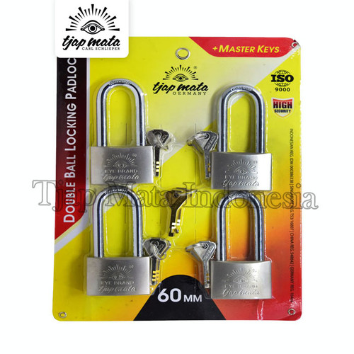 TJAP MATA / CAP MATA Gembok 60 MM (4 Pcs), Leher Panjang, Master Key