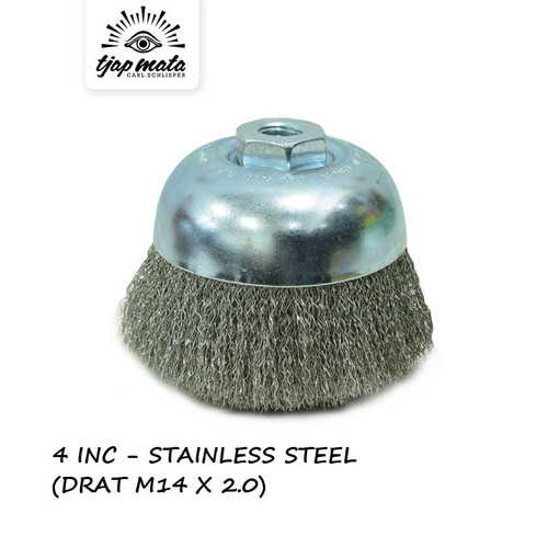 TJAP MATA / CAP MATA Sikat Mangkok / Kawat (Stainless Steel Wire) 4"