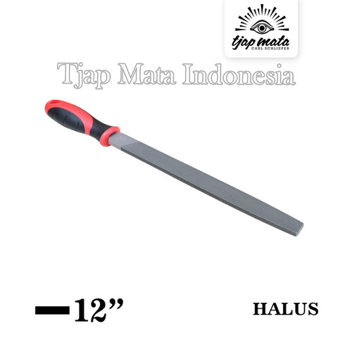 TJAP MATA / CAP MATA Kikir Flat (Halus) 12", Gagang Karet