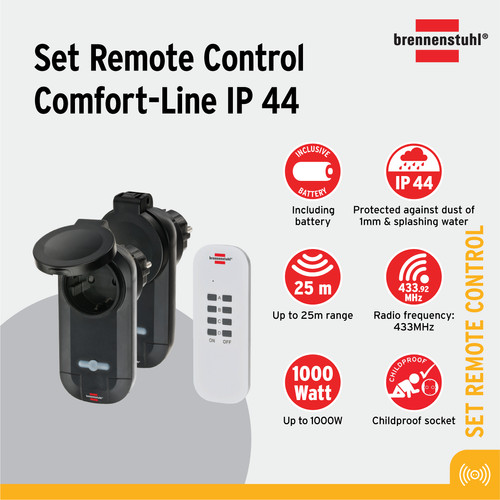 Brennenstuhl Comfort-Line Remote Control Set 2x IP44 - 1507030