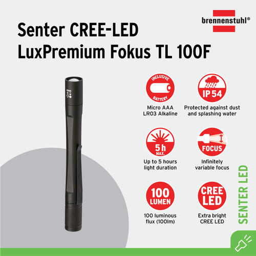 Brennenstuhl Senter CREE LED LuxPrimera Focus TL 100F - 1178600051