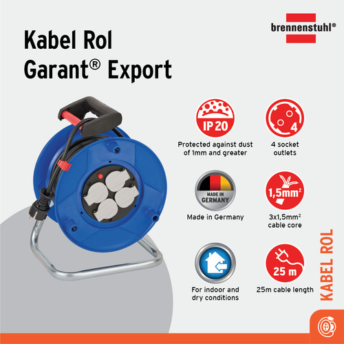 Brennenstuhl Kabel Rol Garant Garant Export 25m - 1215056