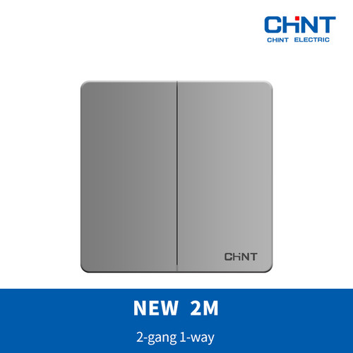 CHINT NEW2M - SILVER 2-gang 2-way switch / saklar