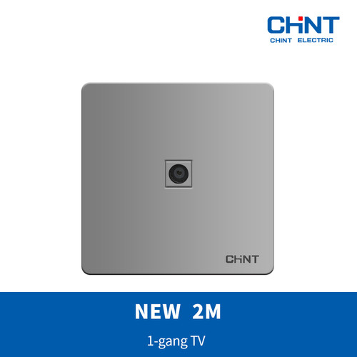 CHINT NEW2M - SILVER 1-gang TV end socket / soket TV