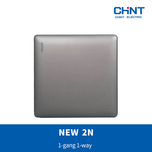 CHINT NEW2N-Gray Black 1-gang 1-way switch/saklar