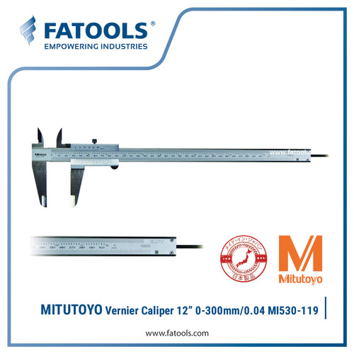 MITUTOYO 530 119 Vernier Caliper 12" 0-300mm 0.04 Sigmat Jangka Sorong