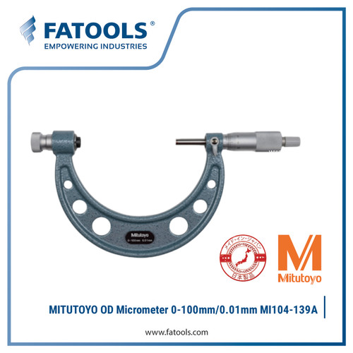 MITUTOYO 104-139A Outside Diameter OD Micrometer 0-100mm/0.01