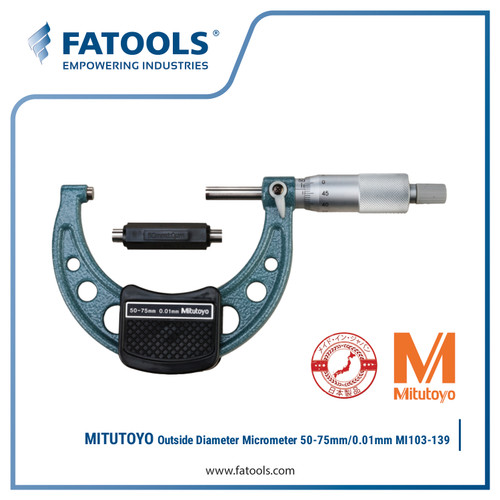 MITUTOYO 103-139 Outside Diameter Micrometer 50-75mm/0.01