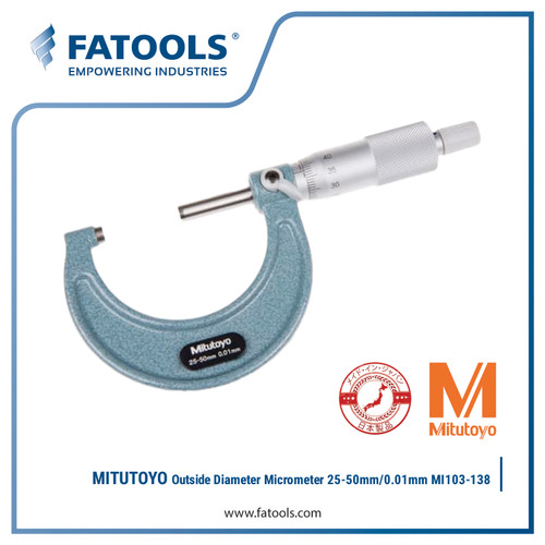 MITUTOYO 103-138 Outside Diameter Micrometer OD 25-50mm/0.01