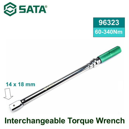 Kunci Torsi 96323 Interchangeable Square Torque Wrench 60-340 Nm Sata