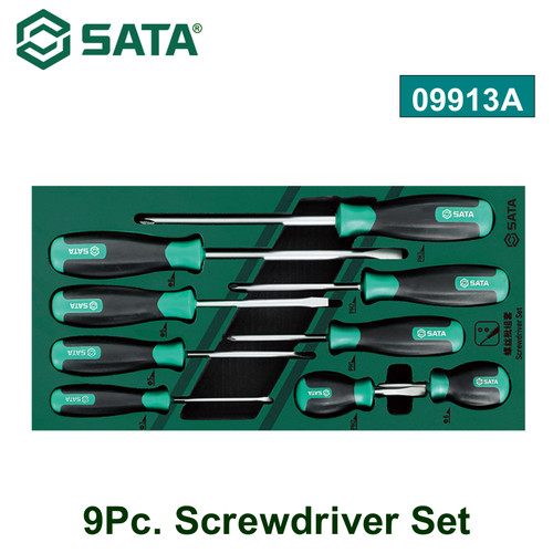 Obeng Plus Minus Set 9 Pcs 09913A - 9Pc. Screwdriver Set Sata Tools