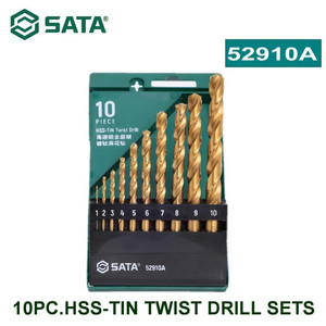 Mata Bor Set 10Pc.Hss-Tin Twist Drill Sets Sata Tools 52910A