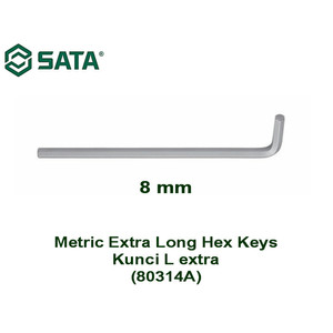 Kunci L 8.0 mm 80314A Metrik Extra Long Hex Key Sata Tools