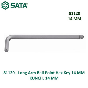 Kunci L 14 mm 81120 - Long Arm Ball Point Hex Key 14 mm Sata Tools