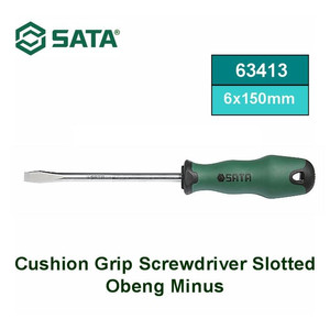 Obeng Minus 6x150 mm 63413 Cushion Grip Slotted Screwdriver Sata Tools