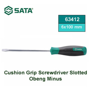 Obeng Minus 6x100 mm 63412 Cushion Grip Slotted Screwdriver Sata Tools